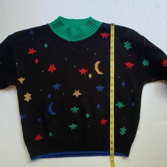 VTG Colorful Moon and Stars Sweater - Picture 7 of 7